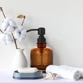 thumbnail image 4 of Clear glass hand sanitizer dispenser Bathroom comes with silver stainless steel pump - black, 4 of 5