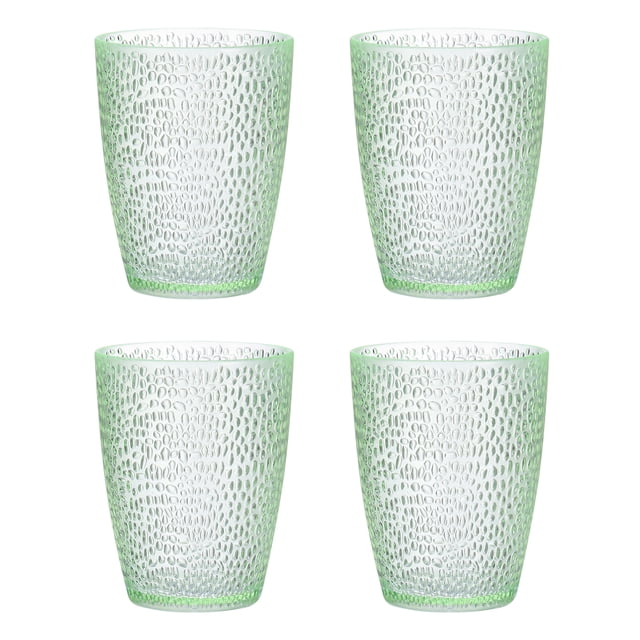 Uxcell Vasos de acrílico de 10oz, paquete de 4, vasos reutilizables de plástico para el hogar y al aire libre, esmeralda