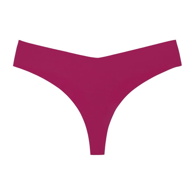 Nvzi Ropa interior sin costuras para mujer, bragas sexys de encaje estilo hipster, tanga, bragas, 3 piezas (magenta, L)