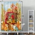thumbnail image 2 of SUNOLIFE Fall Scarecrow Shower Curtain Autumn Pumpkins Thanksgiving Fabric Bathroom Curtain 72x72 in, 2 of 5