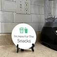 thumbnail image 5 of I’m Here For The Snacks (5 x 5“) Circle Table Sign with Acrylic Stand | Funny Workplace Phrase, 5 of 8