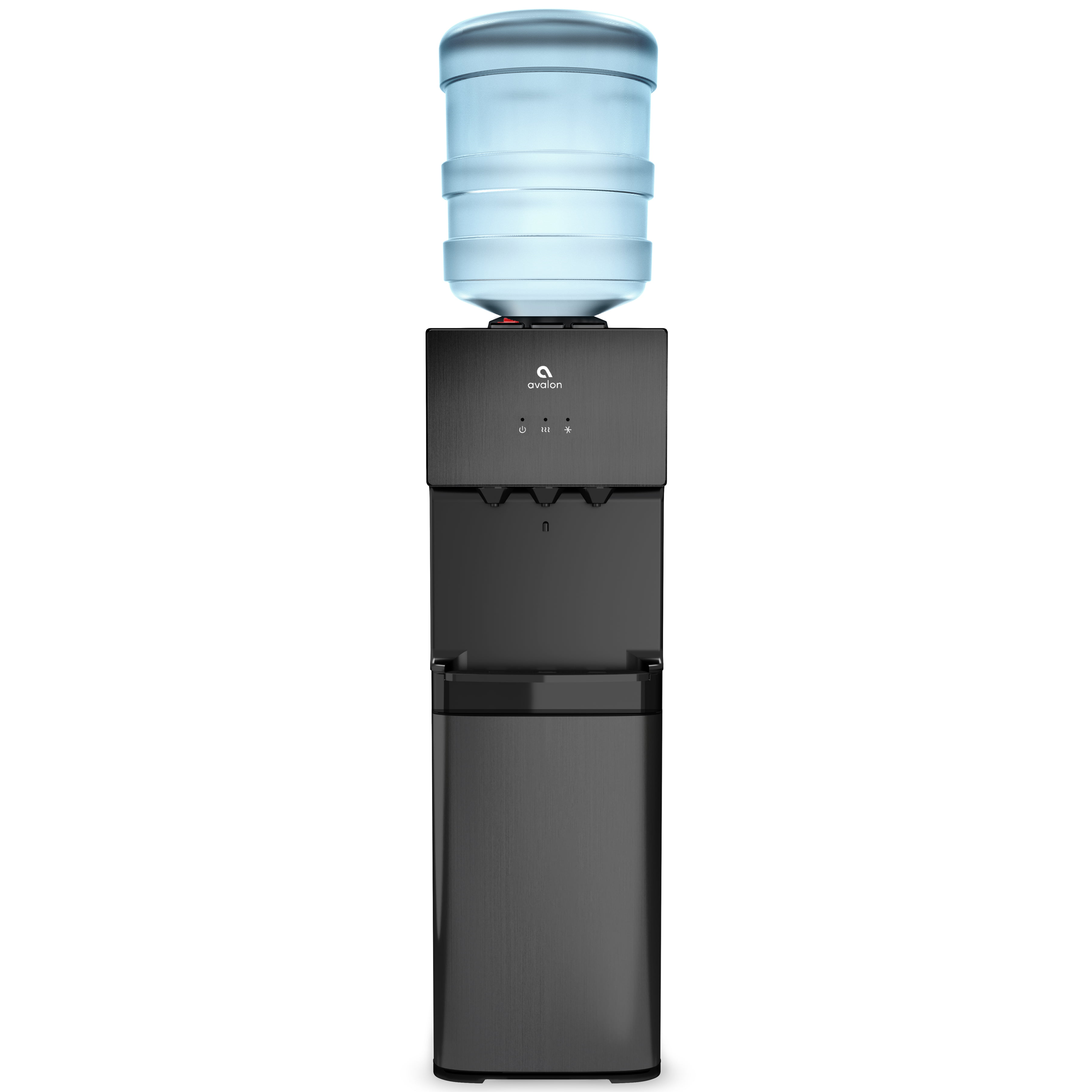 Avalon Top Loading Water Cooler Dispenser - 3 Temperature, Child Safety Black Stainless Steel Water Cooler