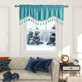 thumbnail image 2 of Nvzi Luxury Velvet Soft Curtain Valances for Living Room Bathroom Cafe Laundry Basement Rod Pocket Tassels Scalloped Short Window Valance Curtains (Lake Blue,52"x18"), 2 of 4