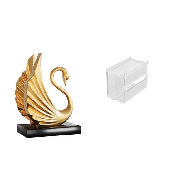 Figura De Cisne, Escultura Artística Moderna Para Sala De Estar, Armario, Decoración Del Hogar, Con Caja De Almacenamiento De Papel Higiénico De Acrílico Y Soporte Para Dispensador De