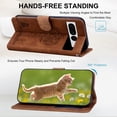 thumbnail image 2 of ELEHOLD Case for Google Pixel 7 Pro, Premium PU Leather Wallet Flip Case Folio Cover with Card Holder Kickstand,Brown, 2 of 5