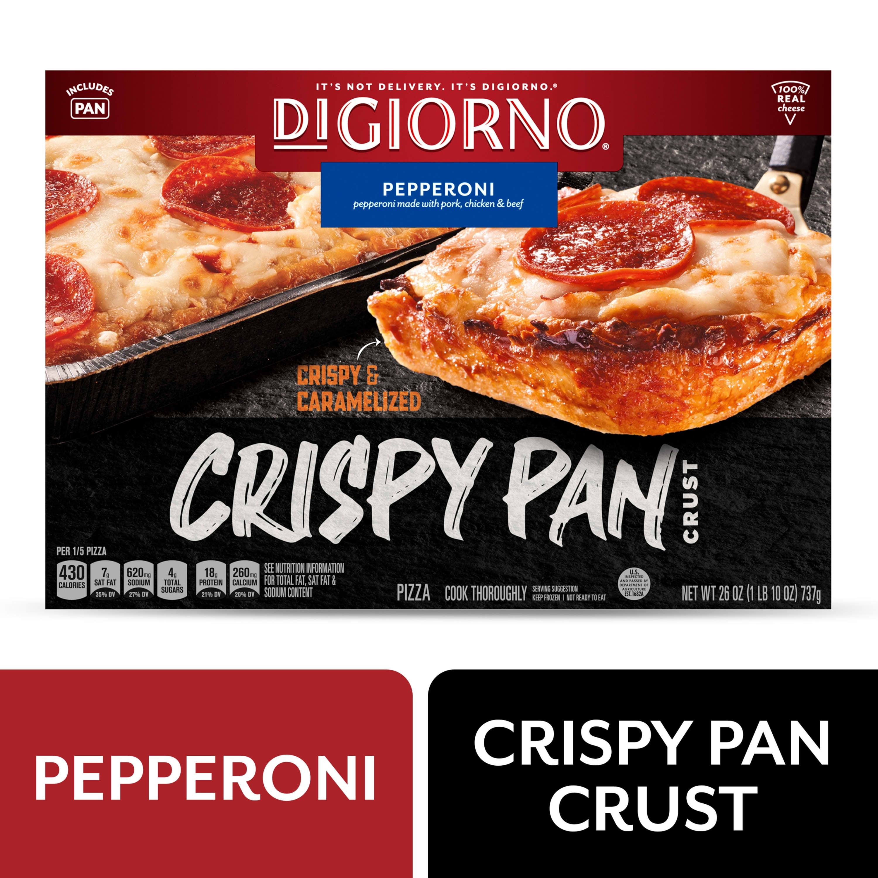 DiGiorno Pepperoni, Pan Thick Crust Pizza, 26 oz (Frozen)