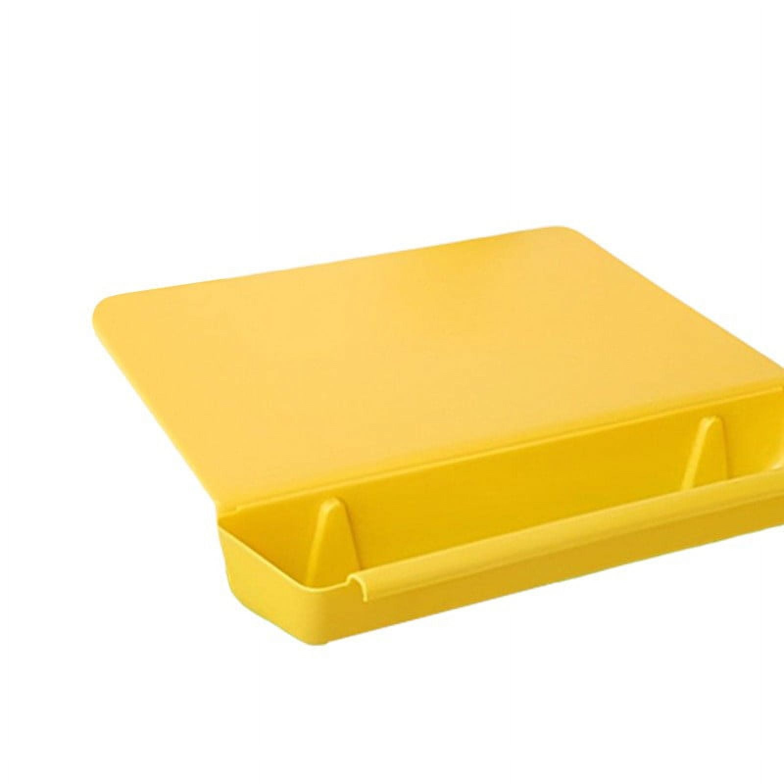 2 in 1 Acrylic Cutting Board with Detachable Waste Container | Non Slip Countertop Cutting Mat for Meat and Vegetables | Overhang Design 15x15 Inches