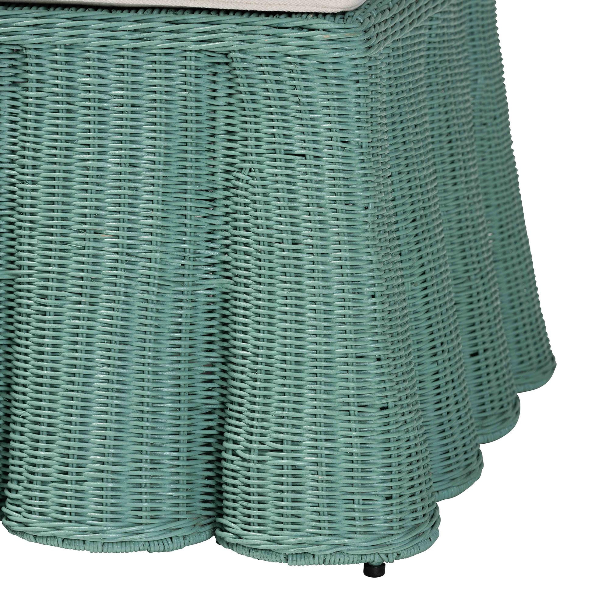 bali & pari Palm Boho Ottoman, Seafoam Green
