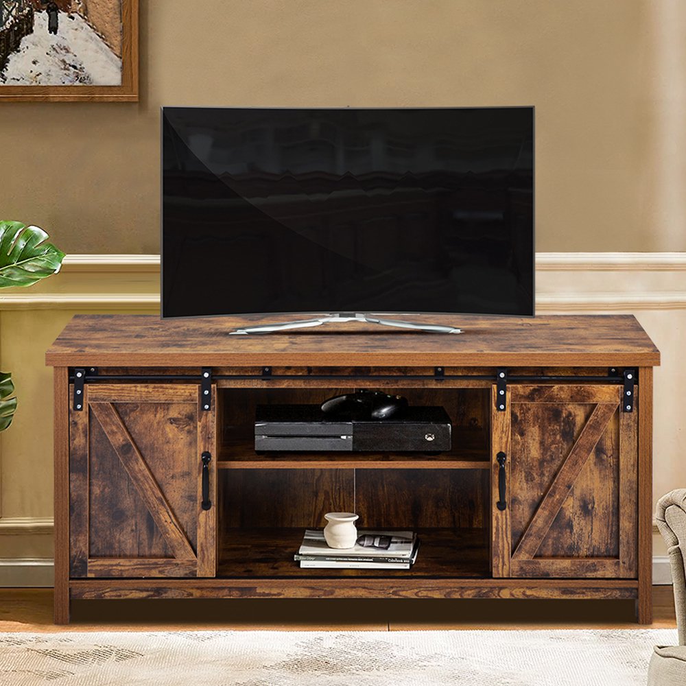 Wooden TV Stand, Rustic Style Universal Stand for Flat Screen, Home