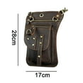 thumbnail image 2 of Mens Genuine Leather Motorcycle Tactic Fanny Belt Waist Pack Drop Leg Cross Over Bag, 2 of 5