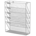 thumbnail image 5 of 6 Tiered Wall Mounted File Holder Mail Organiser Metal File Storage Rack in Tray Magazine Storage Rack, 5 of 8