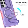 thumbnail image 2 of Allytechgroup Magnetic For Samsung Galaxy S23 Ultra Case with Ring, [1x Screen Protector] [Slide Camera Cover] Military Grade Drop Protection Back Cover For Samsung Galaxy S23 Ultra, Purple, 2 of 10
