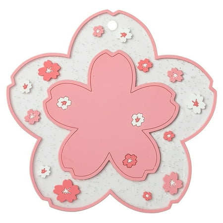 

Flower-shape Bowl Mat Anti-Scald Non-stick Desk Decorative Mat (Pink M)