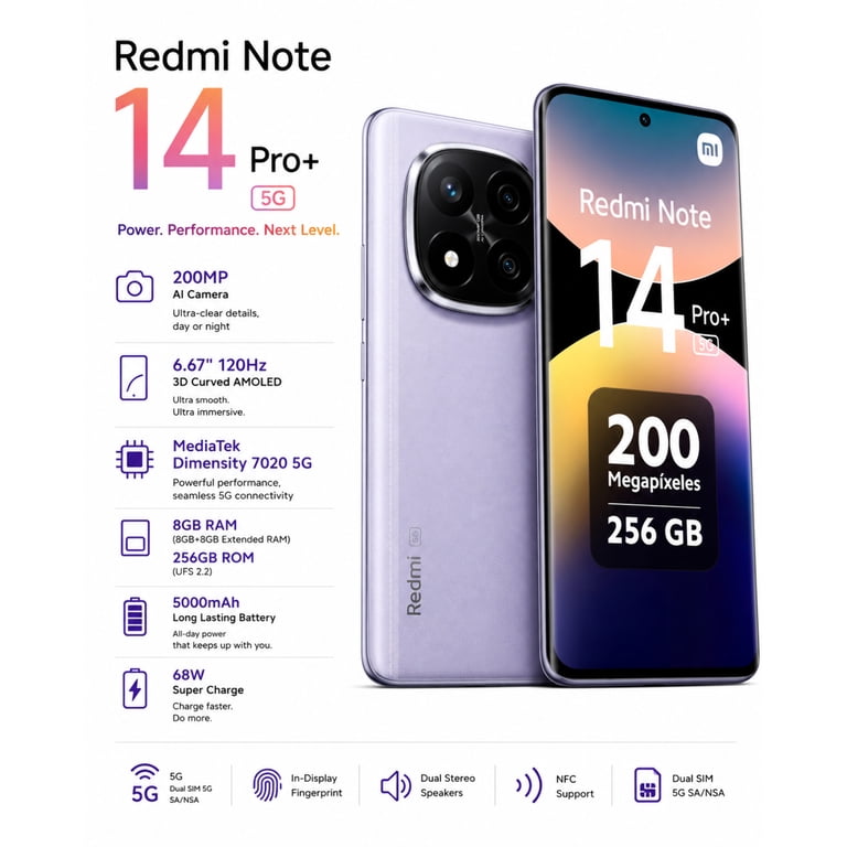 Xiaomi Redmi Note 14 Pro Plus 5G 256GB ROM 8GB RAM Dual SIM GSM