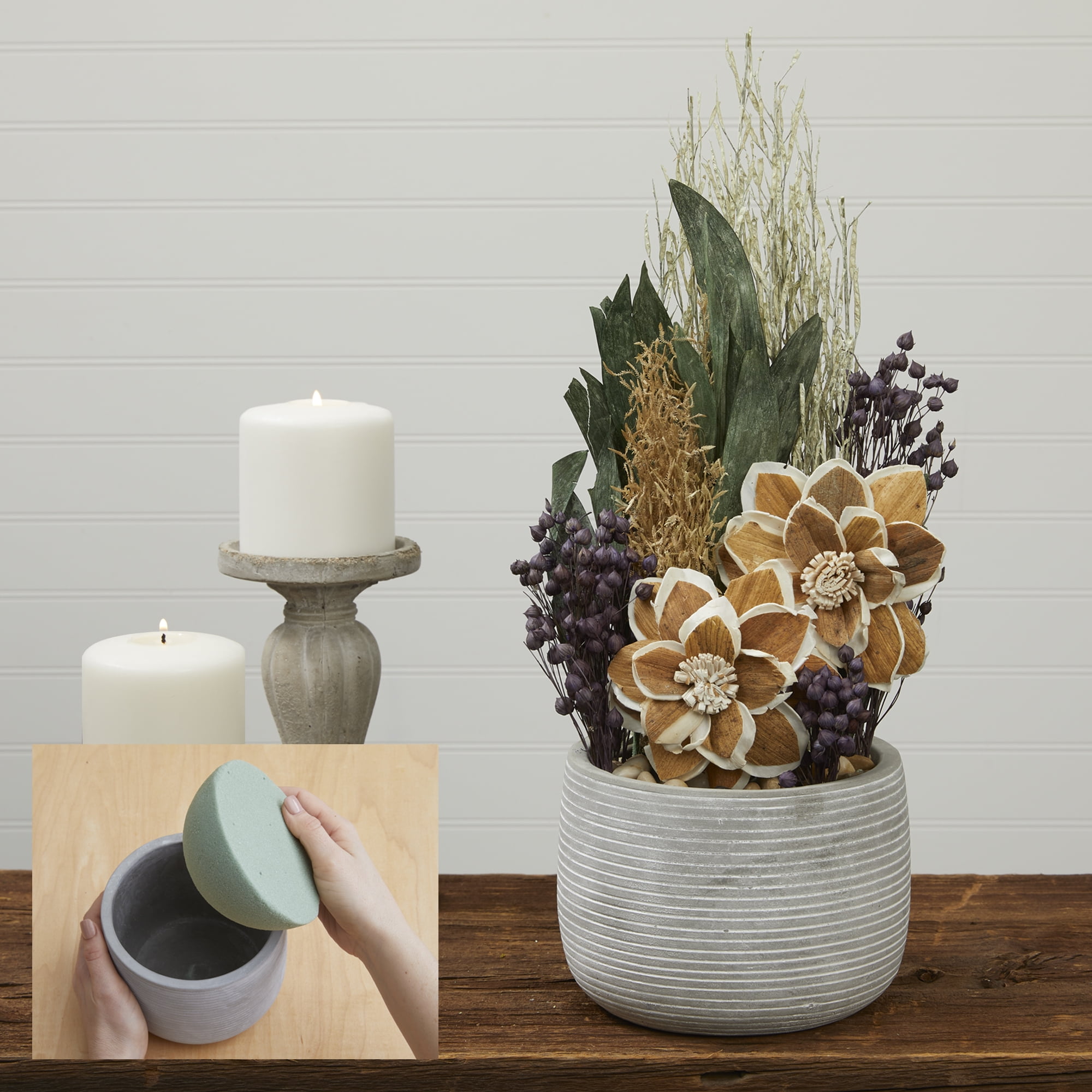 Floracraft DryFōM Green Half Ball - Dry Floral Foam Block for Crafting, Floral Displays for Weddings, Birthdays, Baby Shower Decoration - Bulk 12 Pack