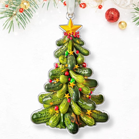 Pickle Ornament - Pickle Ornaments for Christmas Tree - Funny Gifts for Christmas 2025 - Acrylic Ornament 2025