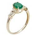 thumbnail image 2 of 10k Yellow Gold Oval Emerald and Braided Diamond Accent Ring, 2 of 5