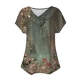 thumbnail image 3 of XWSHYW Spring Tops for Women 2024 Women Dressy Casual Sexy Trendy V Neck Short Sleeve T-Shirts Summer Tunic Tops, Sizes S-2XL, 3 of 4