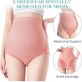 thumbnail image 3 of Bragas de maternidad para mujer, paquete de 4 bragas de maternidad elásticas de cintura alta, bragas posparto de maternidad suaves y transpirables, 3 of 5
