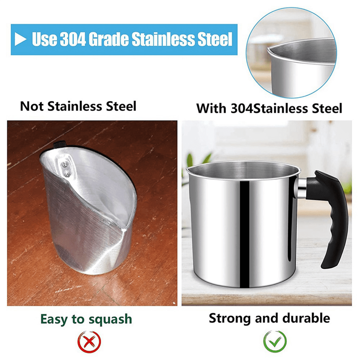4X Candle Making Pouring Pot, 44 Oz Double Boiler Wax Melting Pot, Candle Making Pitcher, Heat-Resistant Handle