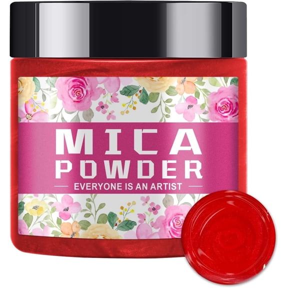 Pearl White Mica Powder for Epoxy Resin – Pigment Powder for Nails – Epoxy Resin Color Pigment – Soap Making Dye – Mica Pigment Powder(Red, 2 oz)