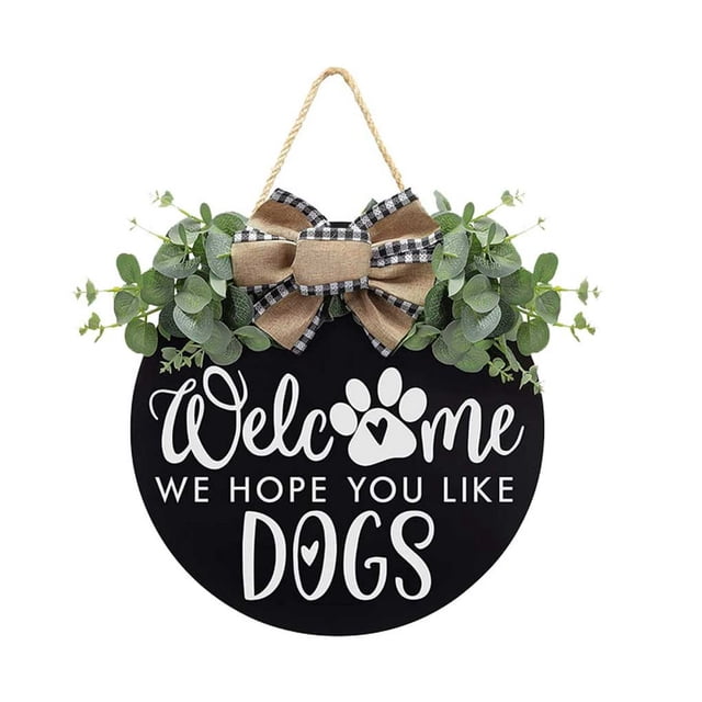 Door Welcome Sign Wall Hanger Farmhouse Cafe Restaurant Living Room Rustic Hanging Gate Decoration Plaque Ornaments White