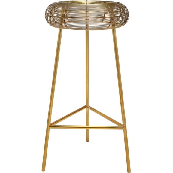 Maklaine Modern / Contemporary Rich Gold Finish Metal Bar Stool