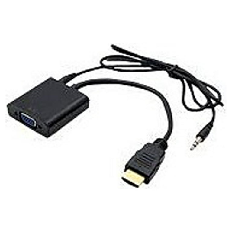 Addon Hdmi Male To Vga Female Black Adapter Cable With 3.5Mm Audio And  Micro Usb Ports