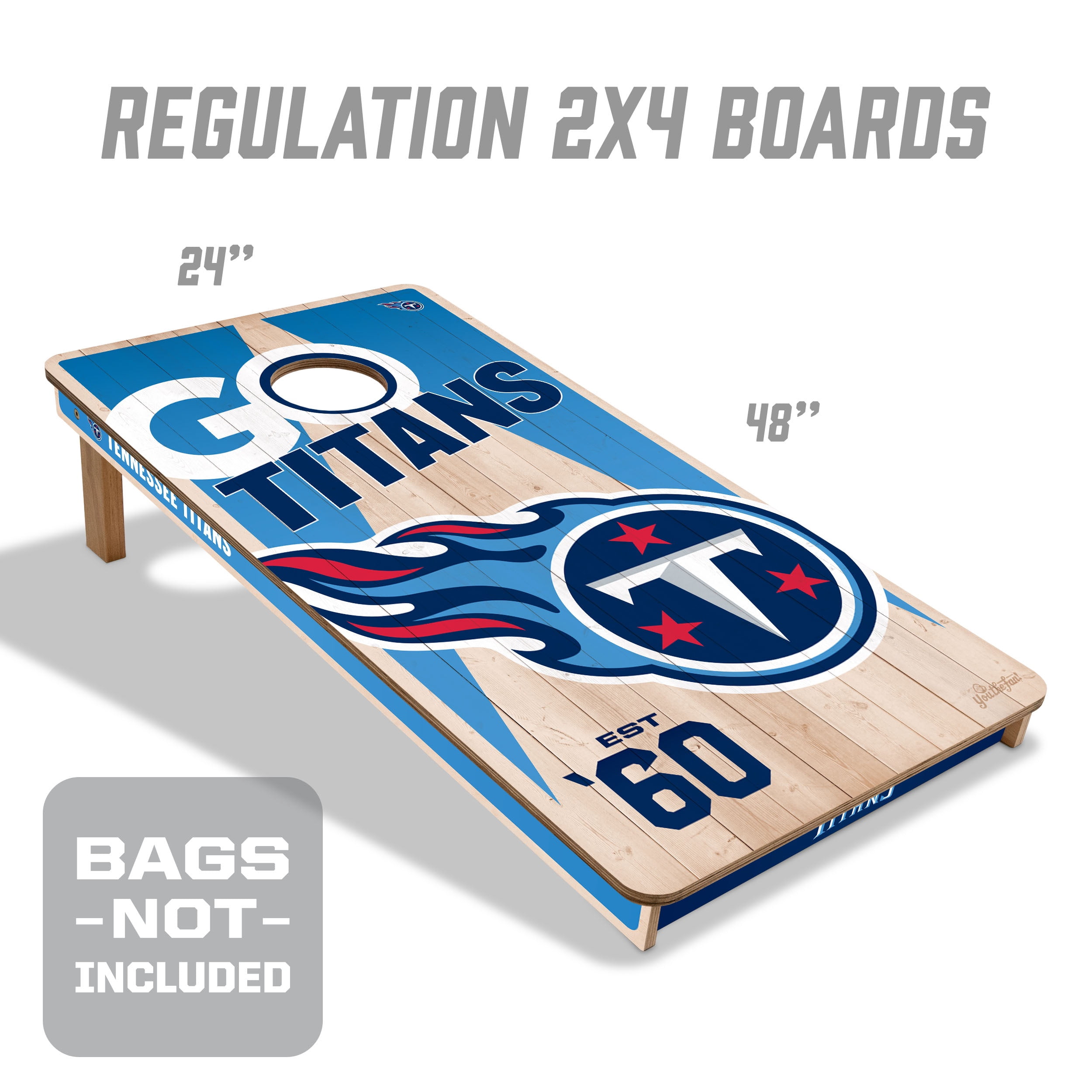 YouTheFan NFL Tennessee Titans 2' x 4' Cornhole Game No Bags