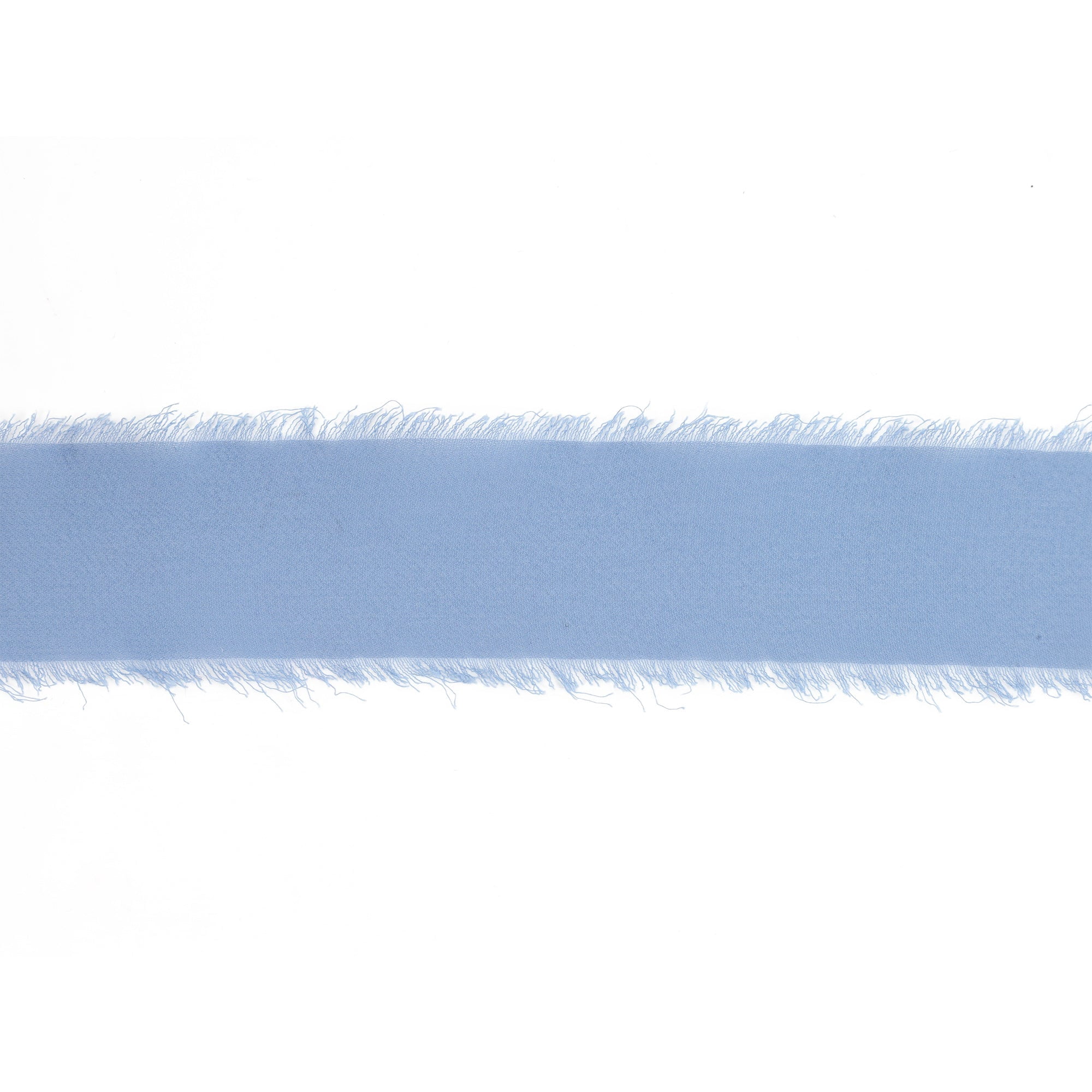 LaRibbons 1 1/2" Frayed Edge Chiffon Ribbon, Blue, 10 Yard Roll