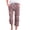 Pink, variant on CaComMARK PI Womens Pants Plus Size Capris Solid Color Print Elastic Slacks Loose Cropped Trousers