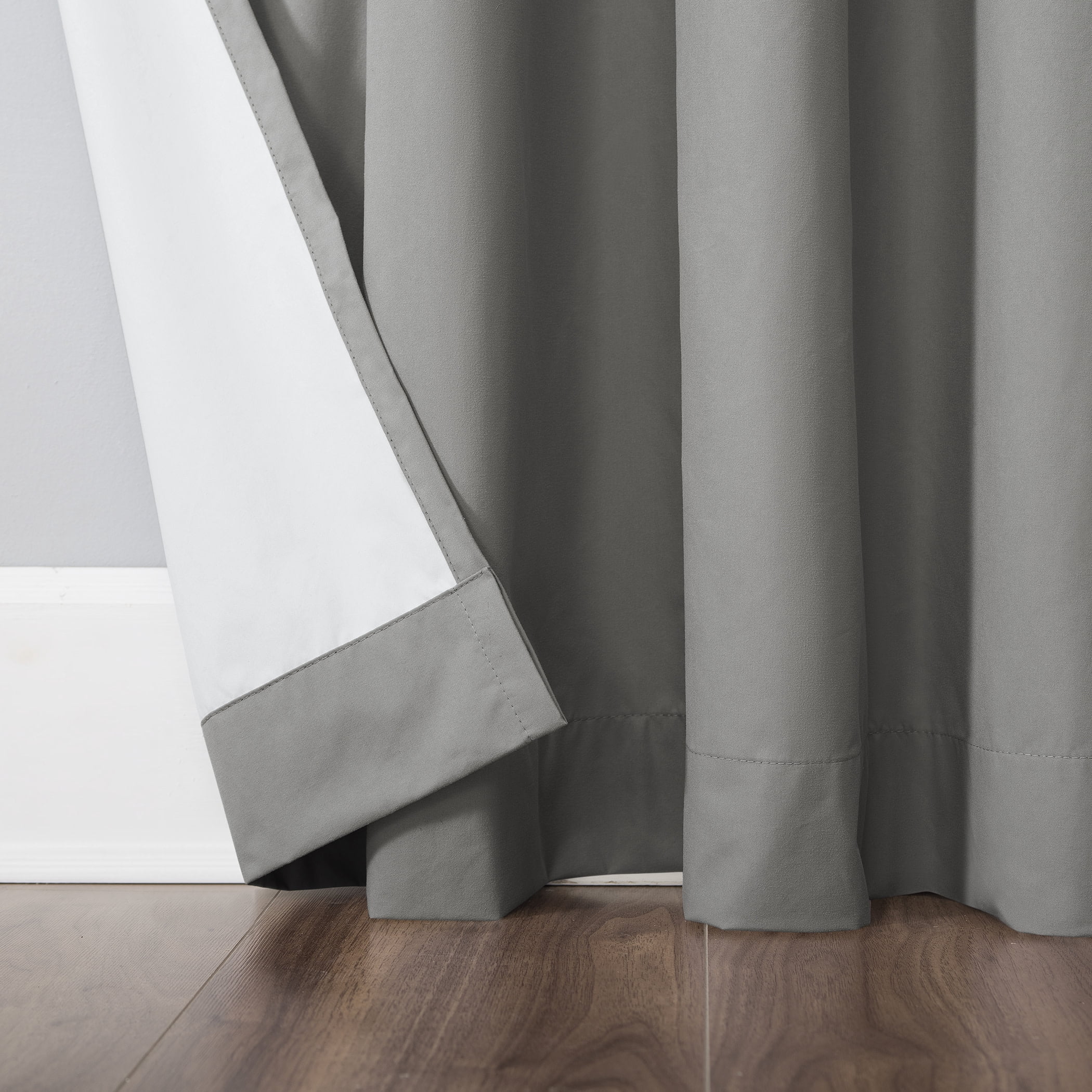 Sun Zero Cyrus Thermal 100% Blackout Back Tab Curtain Panel, 40"X84", Gray