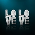 thumbnail image 2 of Natalia Drake 1/10 Cttw Diamond Love Stud Earrings for Women in Sterling Silver, 2 of 5