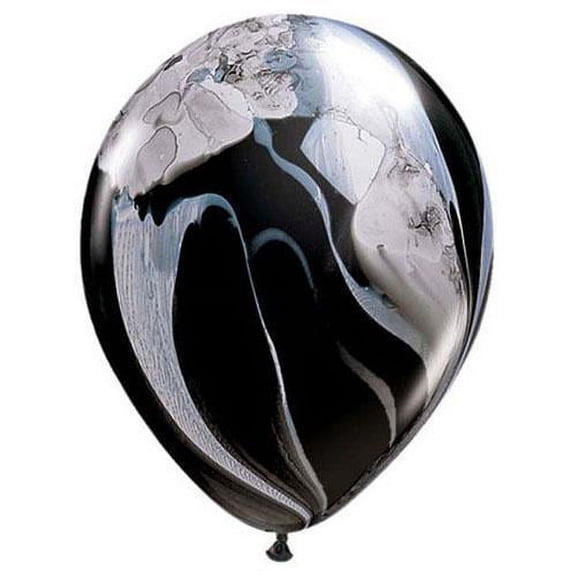 LOONBALLOON Alien, Space, Earth Theme Balloons, 11″ SUPERAGATE - BLACK AND WHITE