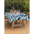 thumbnail image 3 of Outdoor Tablecloths with Umbrella Hole & Zipper, Spring Leaves Tablecloth Rectangle 60x84 Inch, Blue Plants Country Botanical Leaf Beige Waterproof Table Cloth, Patio/Pool/Picnic Table Covers, 3 of 8