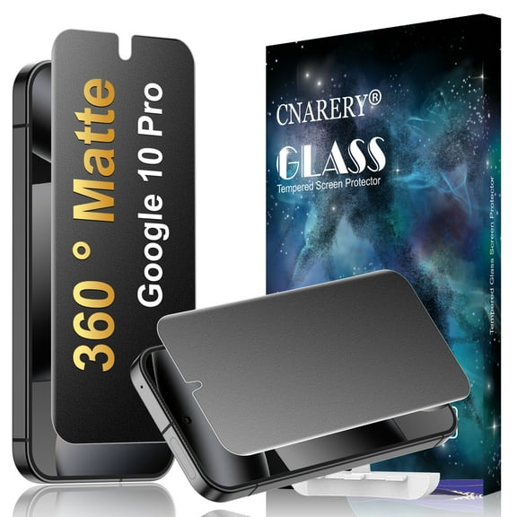 [2 Pack] Cnarery 4 Way 360 ° Matte TPU Privacy Screen Protector for Google Pixel 10 Pro (Not Glass), Fingerprint Sensor Compatible, Anti-Glare Full Adhesive Flexible Film