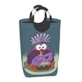 thumbnail image 1 of Waterproof Collapsible Laundry Hamper, Grey Cute Musician Aluminum Handle Laundry Bag, 50L, 1 of 6