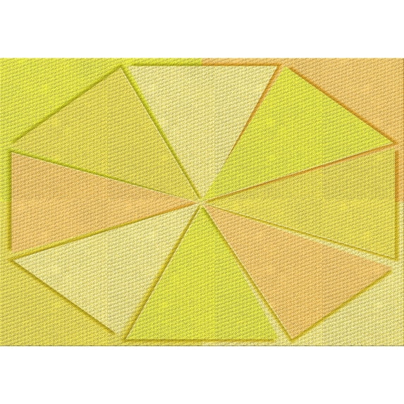 Ahgly Company Machine Washable Indoor Rectangle Transitional Banana Yellow Area Rugs, 5' x 7'