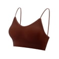 thumbnail image 7 of Luxtrada V Neck Cami Bra Bralettes for Women Padded Seamless Bralette (Caramel,XL), 7 of 7