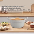 thumbnail image 3 of Rupoun Korean Ramen Noodle Pot Nonstick Aluminum Alloy Soup Stockpot with Wood Lid Fast Heating Cookware for Home Travel Camping Kitchen, 7.68 inches / 19.5 cm, 3 of 9