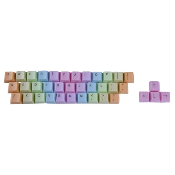 Colourful 37 Keys PBT Keycaps for Mechanical Keyboard, Replacement Keycap Set with Key Puller