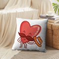 thumbnail image 4 of LALILO Throw Pillow Covers Heart Character With And Greeting Cute Cushion Cover 18" x 18", 483 Pack, 4 of 6