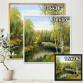 thumbnail image 4 of Designart 'The River In Silent Green Nature Through Birches' Traditional Framed Canvas Wall Art Print, 4 of 5