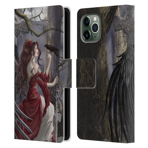 Head Case Designs Officially Licensed Nene Thomas Deep Forest Dark Angel Fairy with Raven Leather Book Wallet Case Cover Compatible with Apple iPhone 11 Pro