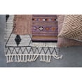 thumbnail image 2 of Bloomingville Scandinavian Handwoven Cotton Rug with Geometric Pattern and Fringe, Black and White, 2 of 3