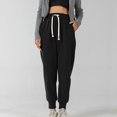 thumbnail image 2 of Pantalones de viento Gibobby para Mujer otoño e Invierno con cerrados cintura alta negro XL, 2 of 5