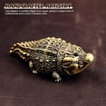 thumbnail image 3 of Copper Crocodile Figurine, Handcrafted Adorable Chubby Brass Alligator Statue – Exquisite Decorative Sculpture for Home, Office Desk, Shelf & Garden Display(1pcs-L), 3 of 6