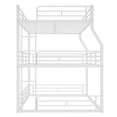 thumbnail image 4 of Harper & Bright Designs Triple Bunk Bed Full XL Over Queen over Queen with Safety Guardrails, Metal Floor Bunk Bed Frame for Boys and Girls, Light White, 4 of 12