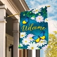 thumbnail image 5 of Welcome Daisy Floral Blue and Yellow Butterfly Decoration Spring Summer House Flag Rustic Seasonal Holiday Outdoor Yard Banner 28" x 40", 5 of 6