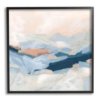 Stupell Industries Abstract Mountain Sunset Scene Painting Black Framed Art Print Wall Art, Design by June Erica Vess